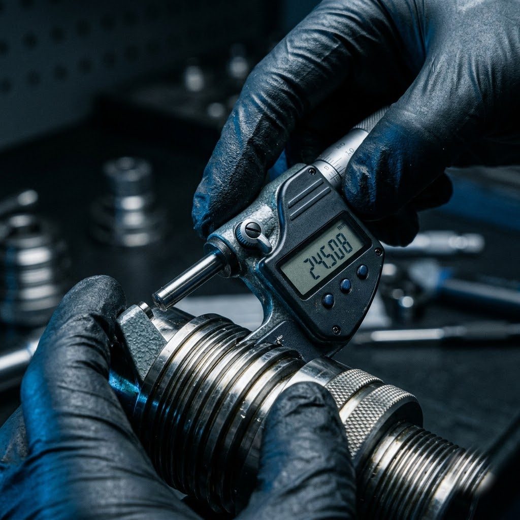 Inspecting a machined part with a micrometer