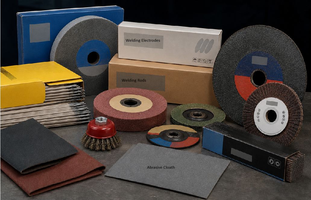 Abrasives and welding consumables